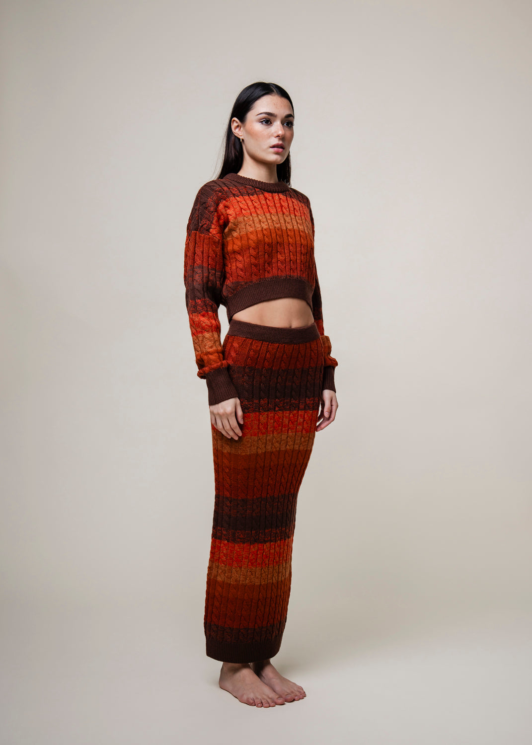 Dava Knit Skirt - Rust Multi