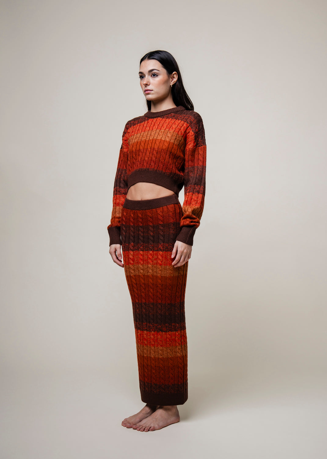 Dava Knit Skirt - Rust Multi