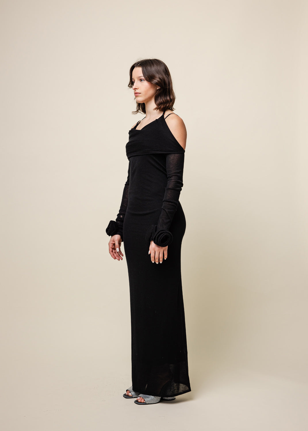 Long Knit Dress- Black